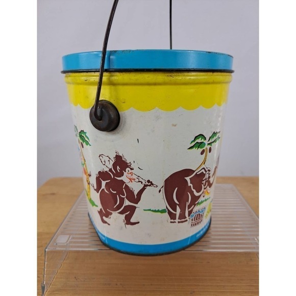 Vintage 50s Shedd's Peanut Butter tin bucket Detroit MI 5lb 6.25 / 6 in - Picture 4 of 8